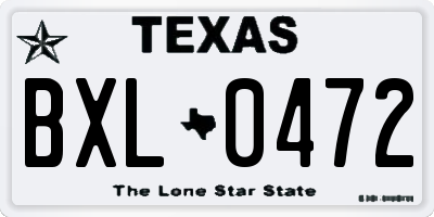 TX license plate BXL0472