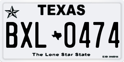 TX license plate BXL0474