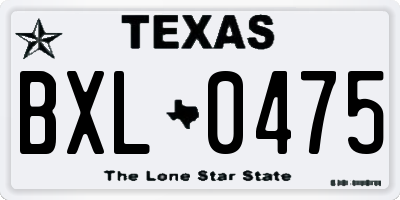 TX license plate BXL0475