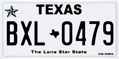 TX license plate BXL0479