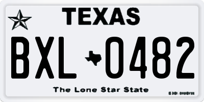 TX license plate BXL0482