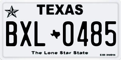 TX license plate BXL0485