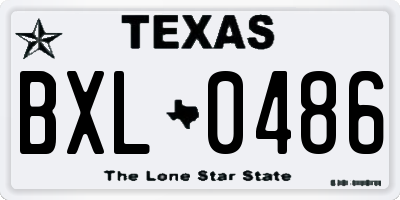 TX license plate BXL0486