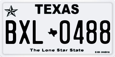TX license plate BXL0488
