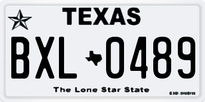 TX license plate BXL0489