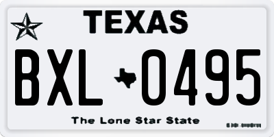 TX license plate BXL0495