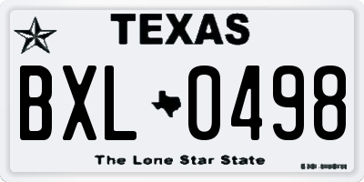 TX license plate BXL0498