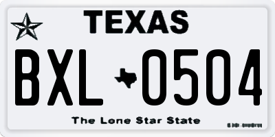 TX license plate BXL0504