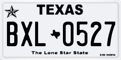 TX license plate BXL0527