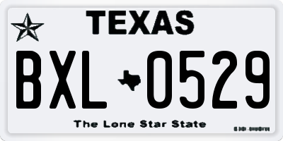 TX license plate BXL0529