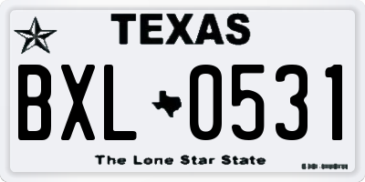 TX license plate BXL0531