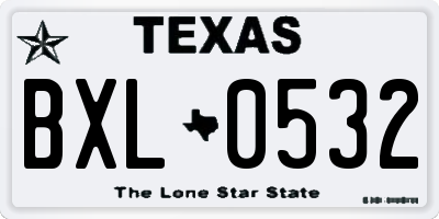 TX license plate BXL0532