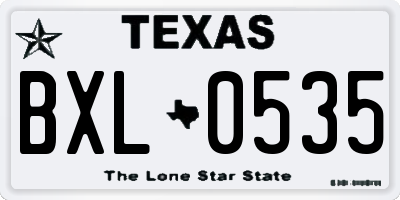 TX license plate BXL0535
