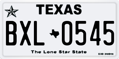 TX license plate BXL0545