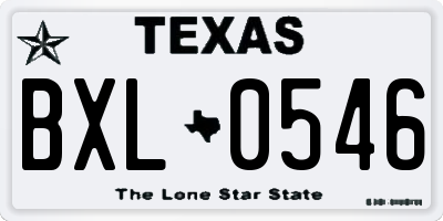 TX license plate BXL0546