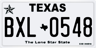 TX license plate BXL0548