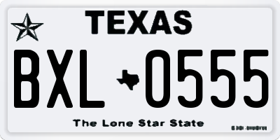 TX license plate BXL0555