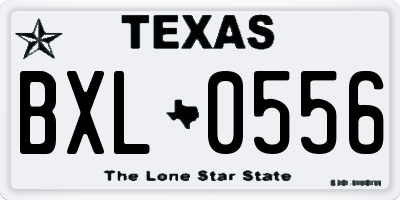 TX license plate BXL0556