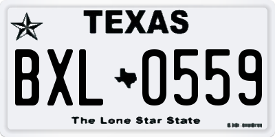 TX license plate BXL0559