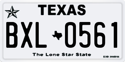 TX license plate BXL0561