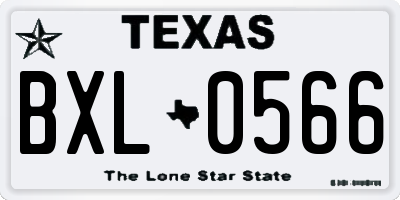 TX license plate BXL0566