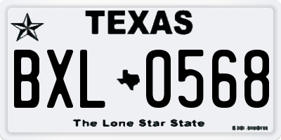 TX license plate BXL0568