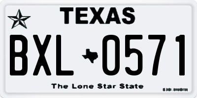 TX license plate BXL0571