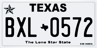 TX license plate BXL0572