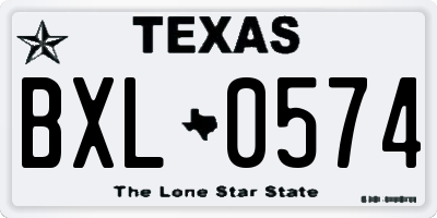 TX license plate BXL0574