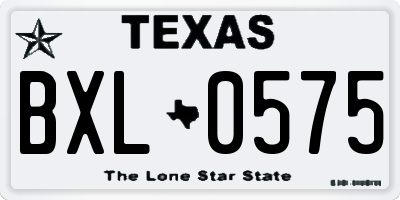 TX license plate BXL0575
