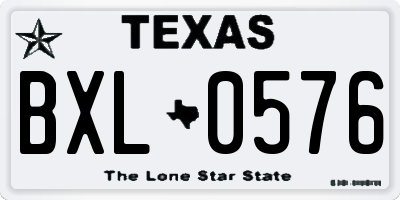TX license plate BXL0576