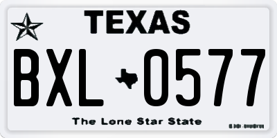 TX license plate BXL0577