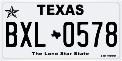 TX license plate BXL0578