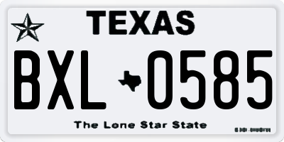 TX license plate BXL0585