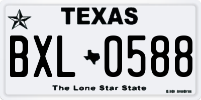 TX license plate BXL0588