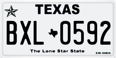 TX license plate BXL0592