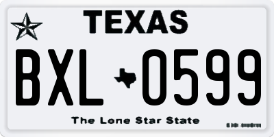 TX license plate BXL0599