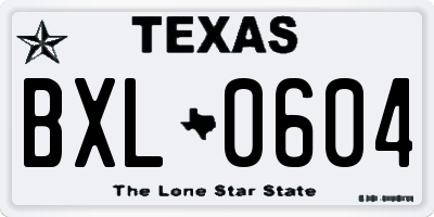 TX license plate BXL0604