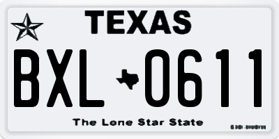 TX license plate BXL0611