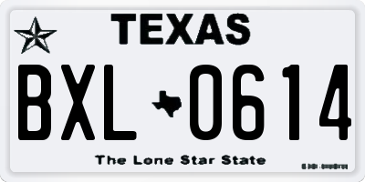TX license plate BXL0614