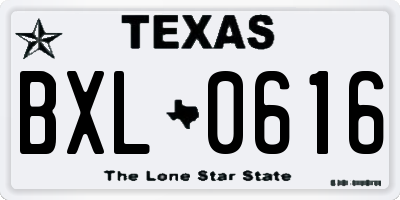 TX license plate BXL0616