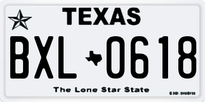 TX license plate BXL0618
