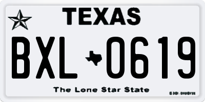 TX license plate BXL0619
