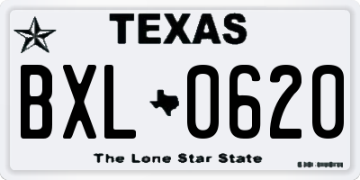 TX license plate BXL0620