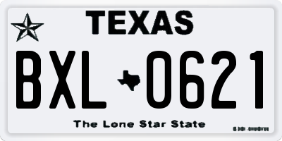 TX license plate BXL0621