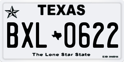 TX license plate BXL0622