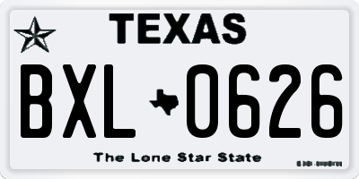 TX license plate BXL0626
