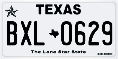 TX license plate BXL0629