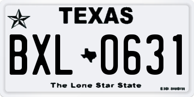 TX license plate BXL0631