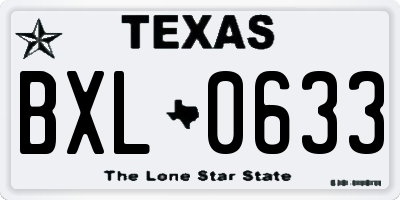 TX license plate BXL0633